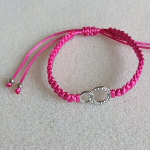 Náramek pletený "Makramé" tm. růžová