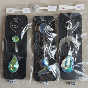 Lapače slunce z křišťálu se stříbrnými doplňky